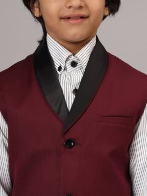 Boys maroon tuxedo waistcoat 4