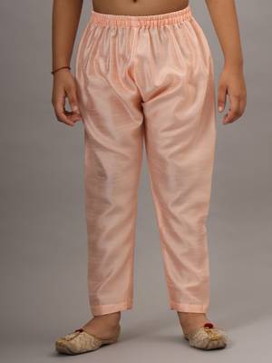 Boys peach kurta set with embroidered nehru jacket 2