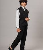 Boys black tuxedo waistcoat