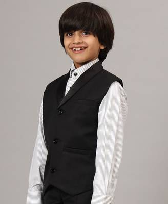 Boys black tuxedo waistcoat 2
