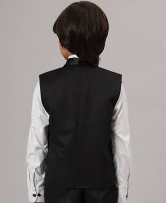 Boys black tuxedo waistcoat 3