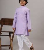Boys purple solid kurta set