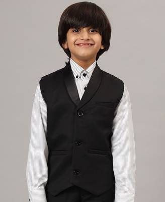 Boys black tuxedo waistcoat 5