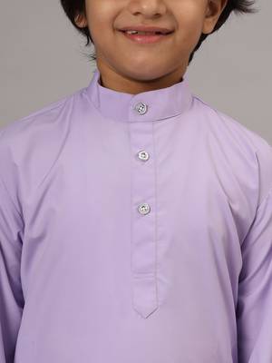 Boys purple solid kurta set 4