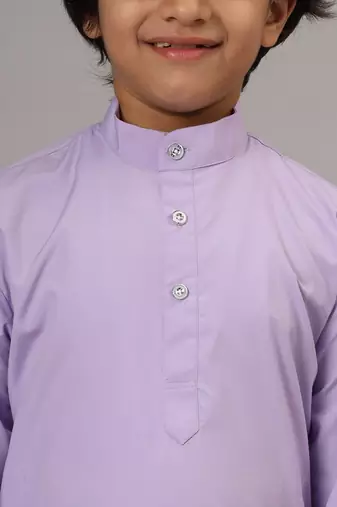 Boys purple solid kurta set