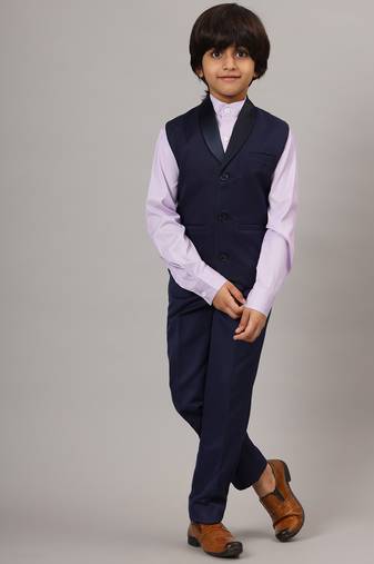 Boys blue tuxedo waistcoat