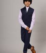 Boys blue tuxedo waistcoat