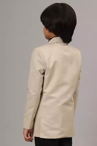 boys solid beige blazer
