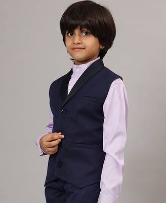 Boys blue tuxedo waistcoat 2