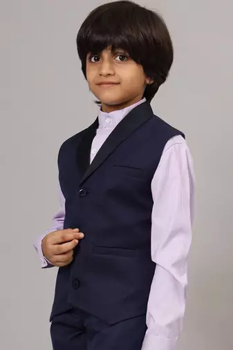 Boys blue tuxedo waistcoat
