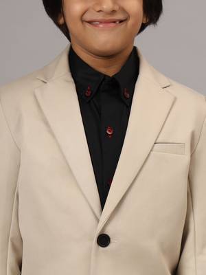 boys solid beige blazer 4