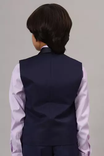 Boys blue tuxedo waistcoat