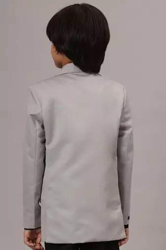 Boys solid light grey blazer