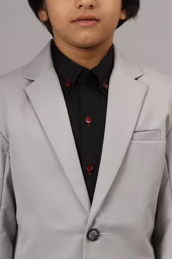 Boys solid light grey blazer