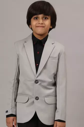 Boys solid light grey blazer