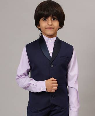 Boys blue tuxedo waistcoat 5