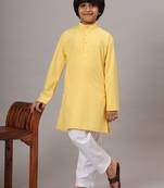 Boys yellow solid kurta set