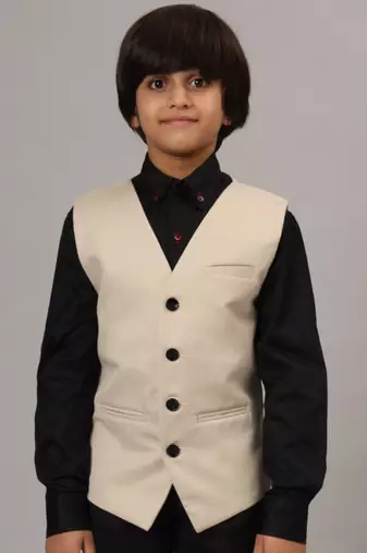 Boys beige waistcoat