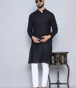 Pure cotton black  kurta