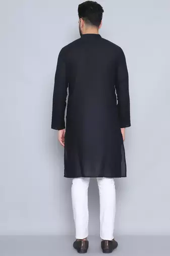 Pure cotton black  kurta