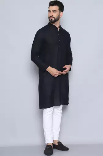 Pure cotton black  kurta