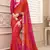 Orange and Pink Bandhej Print Chiffon Saree