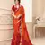 Orange Chiffon Bandhej Printed Sari,Saree With Unstitched Blouse Piece