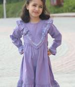 Designer Frock For Girls In Pure Cotton Fabric