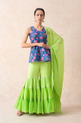 Kurti with tiered gharara 1