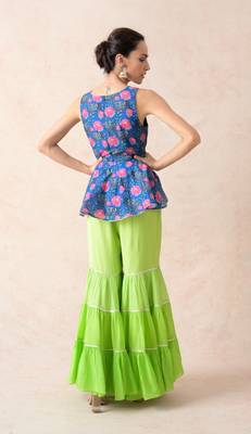 Kurti with tiered gharara 2