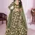 olive sequins georgette lehenga set choli with dupatta