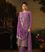 Light purple silk semi stitched wedding suits