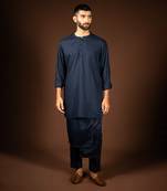 Navy blue modal cotton kurta