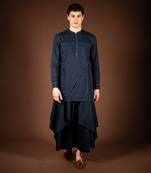 Navy blue modal cotton kurta