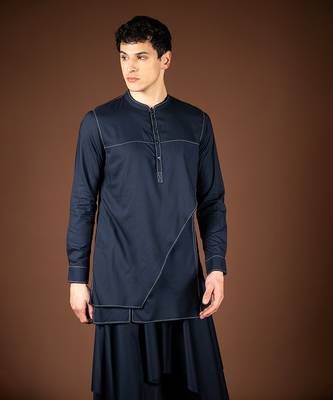 Navy blue modal cotton kurta 2
