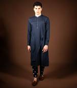 Navy blue modal cotton kurta
