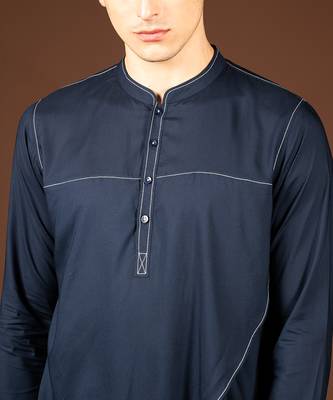 Navy blue modal cotton kurta 2