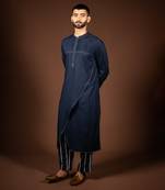 Navy blue modal cotton kurta