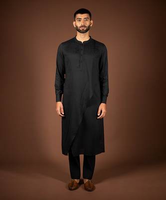 Black modal cotton kurta 1