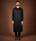 Black modal cotton kurta
