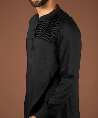 Black modal cotton kurta 3
