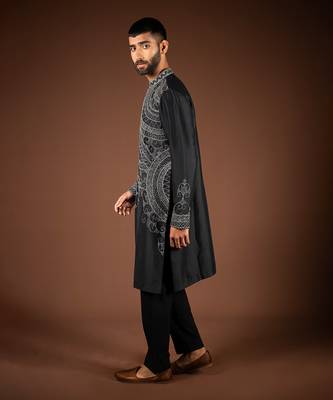 Black silk kurta 2
