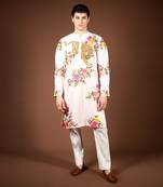 Peach ombre linen kurta