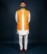 Yellow linen satin bandi