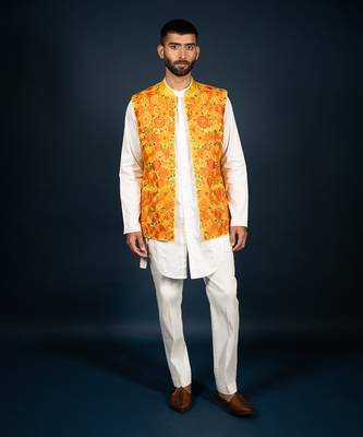 Yellow linen satin bandi 2