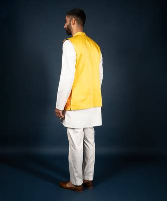 Yellow linen satin bandi 4