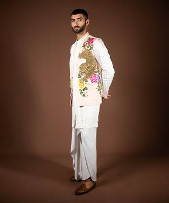 Peach linen satin bandi 3