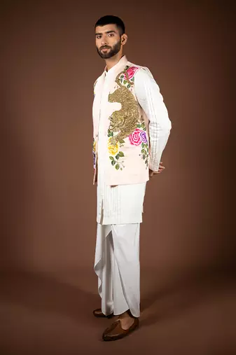Peach linen satin bandi