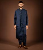 Navy blue linen bandi