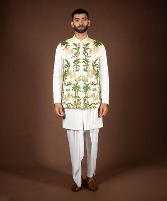 Light green linen satin bandi 1